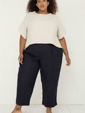 Elizabeth Suzann midweight linen Andy Pant in Black